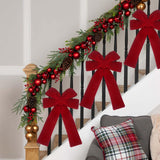 Maxbell Red Christmas Bow for Tree Velvet Wreath Bow for Front Door Festival Holiday