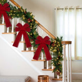 Maxbell Red Christmas Bow for Tree Velvet Wreath Bow for Front Door Festival Holiday