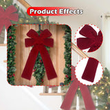 Maxbell Red Christmas Bow for Tree Velvet Wreath Bow for Front Door Festival Holiday