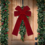 Maxbell Red Christmas Bow for Tree Velvet Wreath Bow for Front Door Festival Holiday