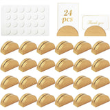 Maxbell 24Pcs Place Card Holders Wood Wooden Menu Clips for Party Banquet Restaurant