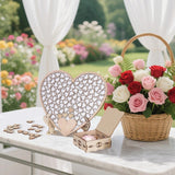 Maxbell Wedding Guest Book Alternative with Stand Table Centerpiece Sign Heart Frame