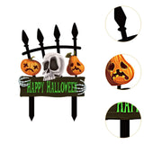 Maxbell Halloween Yard Stake Skull Pumpkin Halloween Decor for Courtyard Party Store