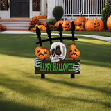 Maxbell Halloween Yard Stake Skull Pumpkin Halloween Decor for Courtyard Party Store
