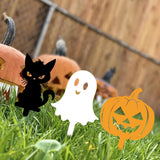 Maxbell 3x Halloween Yard Sign Spooky Iron Art Ornaments for Holiday Outside Walkway