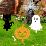 Maxbell 3x Halloween Yard Sign Spooky Iron Art Ornaments for Holiday Outside Walkway