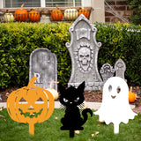 Maxbell 3x Halloween Yard Sign Spooky Iron Art Ornaments for Holiday Outside Walkway