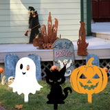 Maxbell 3x Halloween Yard Sign Spooky Iron Art Ornaments for Holiday Outside Walkway