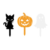 Maxbell 3x Halloween Yard Sign Spooky Iron Art Ornaments for Holiday Outside Walkway