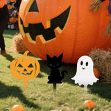 Maxbell 3x Halloween Yard Sign Spooky Iron Art Ornaments for Holiday Outside Walkway