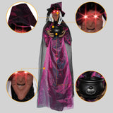 Maxbell Halloween Hanging Animated Screaming Witch 180 cm Life Size for Events Porch