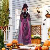 Maxbell Halloween Hanging Animated Screaming Witch 180 cm Life Size for Events Porch