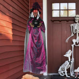 Maxbell Halloween Hanging Animated Screaming Witch 180 cm Life Size for Events Porch