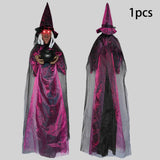 Maxbell Halloween Hanging Animated Screaming Witch 180 cm Life Size for Events Porch