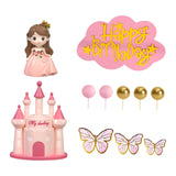 Maxbell 18Pcs Princess Cake Toppers Baby Shower Supplies Princess Theme for Girl Kid