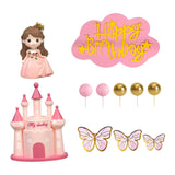 Maxbell 18Pcs Princess Cake Toppers Baby Shower Supplies Princess Theme for Girl Kid