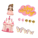 Maxbell 18Pcs Princess Cake Toppers Baby Shower Supplies Princess Theme for Girl Kid