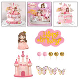 Maxbell 18Pcs Princess Cake Toppers Baby Shower Supplies Princess Theme for Girl Kid