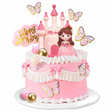 Maxbell 18Pcs Princess Cake Toppers Baby Shower Supplies Princess Theme for Girl Kid
