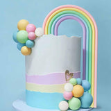 Maxbell 28x Rainbow Cake Toppers Cake Decorations for Baby Showe Teaching Engagement