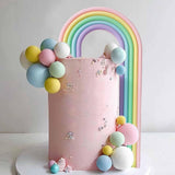 Maxbell 28x Rainbow Cake Toppers Cake Decorations for Baby Showe Teaching Engagement
