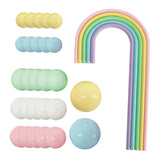 Maxbell 28x Rainbow Cake Toppers Cake Decorations for Baby Showe Teaching Engagement