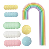 Maxbell 28x Rainbow Cake Toppers Cake Decorations for Baby Showe Teaching Engagement