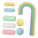 Maxbell 28x Rainbow Cake Toppers Cake Decorations for Baby Showe Teaching Engagement