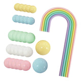 Maxbell 28x Rainbow Cake Toppers Cake Decorations for Baby Showe Teaching Engagement