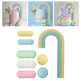 Maxbell 28x Rainbow Cake Toppers Cake Decorations for Baby Showe Teaching Engagement