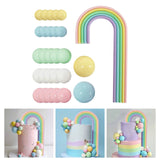 Maxbell 28x Rainbow Cake Toppers Cake Decorations for Baby Showe Teaching Engagement