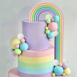 Maxbell 28x Rainbow Cake Toppers Cake Decorations for Baby Showe Teaching Engagement