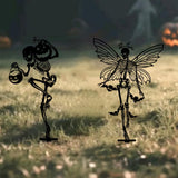 Maxbell 2 Pieces Skeleton Halloween Yard Signs Weatherproof for Garden Party Outside