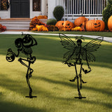Maxbell 2 Pieces Skeleton Halloween Yard Signs Weatherproof for Garden Party Outside