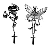 Maxbell 2 Pieces Skeleton Halloween Yard Signs Weatherproof for Garden Party Outside