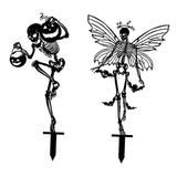 Maxbell 2 Pieces Skeleton Halloween Yard Signs Weatherproof for Garden Party Outside
