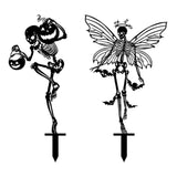 Maxbell 2 Pieces Skeleton Halloween Yard Signs Weatherproof for Garden Party Outside