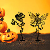Maxbell 2 Pieces Skeleton Halloween Yard Signs Weatherproof for Garden Party Outside
