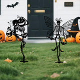 Maxbell 2 Pieces Skeleton Halloween Yard Signs Weatherproof for Garden Party Outside