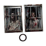 Maxbell 2Pcs Halloween Scary Window Cover Decorations 47.3x31.5 Inches without hook