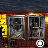 Maxbell 2Pcs Halloween Scary Window Cover Decorations 47.3x31.5 Inches without hook