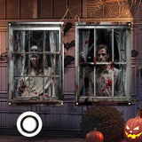 Maxbell 2Pcs Halloween Scary Window Cover Decorations 47.3x31.5 Inches without hook