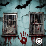 Maxbell 2Pcs Halloween Scary Window Cover Decorations 47.3x31.5 Inches without hook