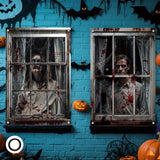 Maxbell 2Pcs Halloween Scary Window Cover Decorations 47.3x31.5 Inches without hook