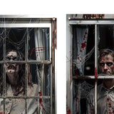Maxbell 2Pcs Halloween Scary Window Cover Decorations 47.3x31.5 Inches with hook