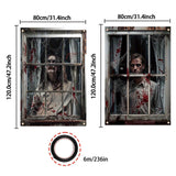 Maxbell 2Pcs Halloween Scary Window Cover Decorations 47.3x31.5 Inches with hook