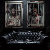 Maxbell 2Pcs Halloween Scary Window Cover Decorations 47.3x31.5 Inches with hook