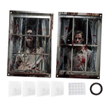 Maxbell 2Pcs Halloween Scary Window Cover Decorations 47.3x31.5 Inches with hook