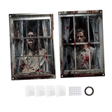 Maxbell 2Pcs Halloween Scary Window Cover Decorations 47.3x31.5 Inches with hook