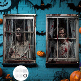 Maxbell 2Pcs Halloween Scary Window Cover Decorations 47.3x31.5 Inches with hook
